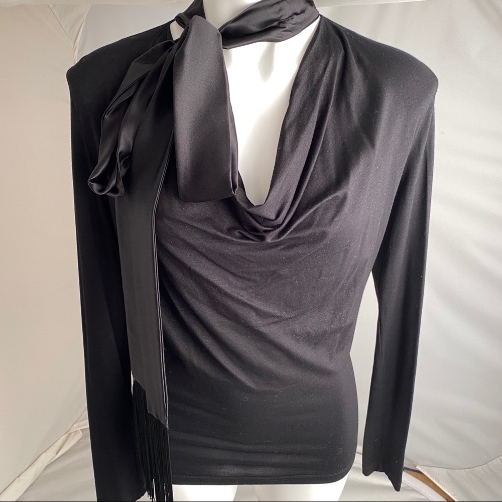 Viktor and Rolf black cowl neckline tie neck top 42